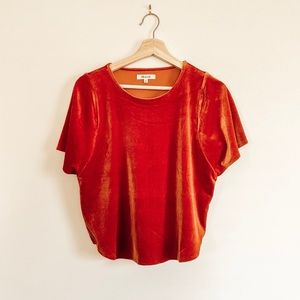 Madewell XS Vevet Crew Tee in Rust